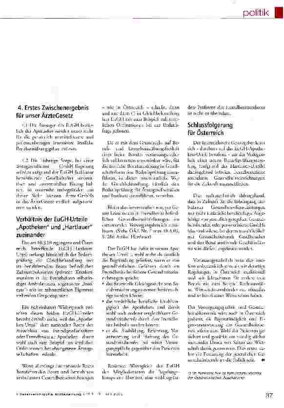 Vorschauseite 2: Apotheken-Fremdbesitz hat Grenzen