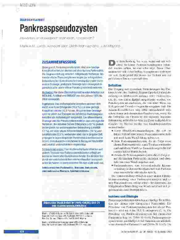 Vorschauseite 1: Pankreaspseudozysten