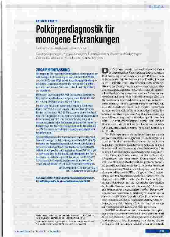 Vorschauseite 1: Polkörperdiagnostik für monogene Erkrankungen