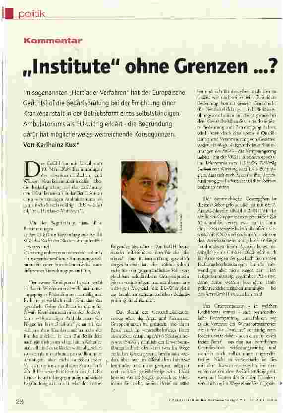 Vorschauseite 1: „Institute ohne Grenzen