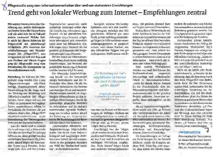 Vorschauseite 1: Trend geht von lokaler Werbung zum Internet - Empfehlungen zentral