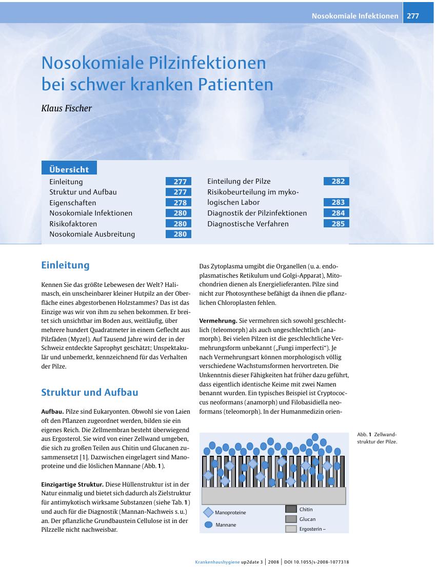 Vorschauseite 1: Nosokomiale Pilzinfektionen bei schwer kranken Patienten
