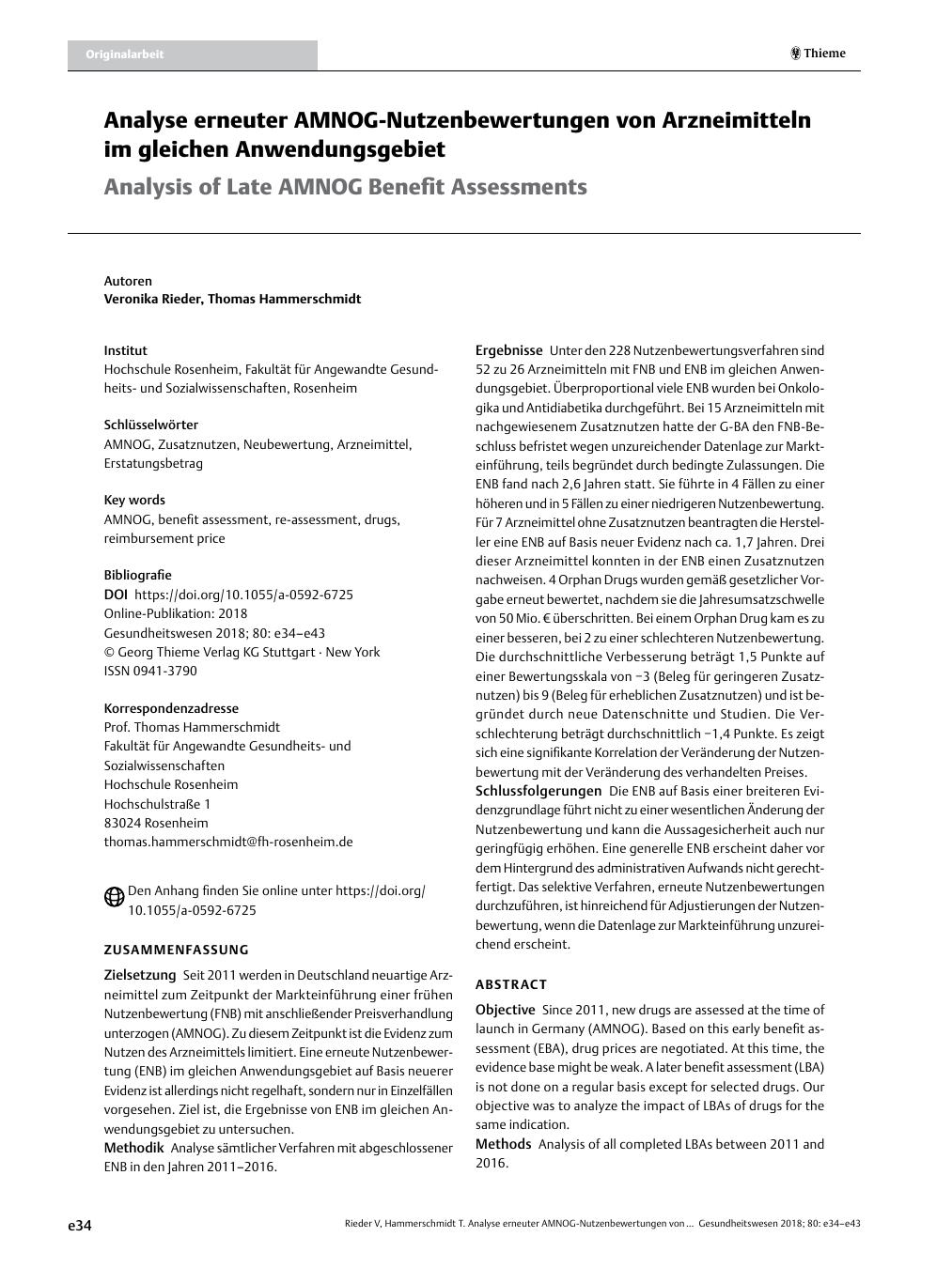 Vorschauseite 1: Analyse erneuter AMNOG-Nutzenbewertungen von Arzneimitteln im gleichen Anwendungsgebiet