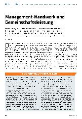 Vorschauseite 1: Management-Handwerk und Gemeinschaftsleistung