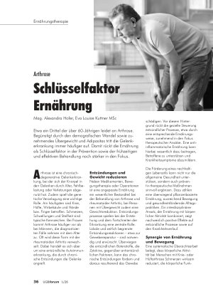 Vorschauseite 1: Arthrose Schlüsselfaktor Ernährung