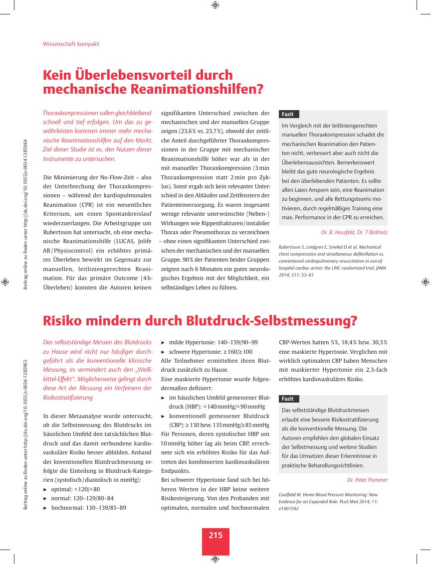 Vorschauseite 1: Risiko mindern durch Blutdruck-Selbstmessung?