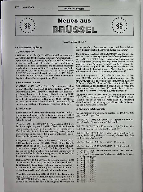 Vorschauseite 1: Corrected: Neues aus Brüssel