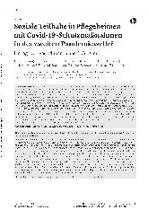 Vorschauseite 1: Soziale Teilhabe in Pflegeheimen mit Covid-19-Schutzmaßnahmen in der zweiten Pandemiewelle?