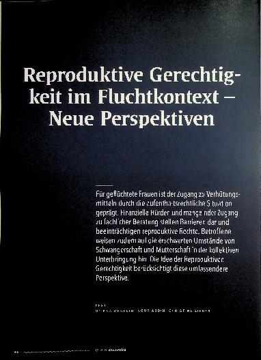 Vorschauseite 1: Reproduktive Gerechtigkeit im Fluchtkontext - Neue Perspektiven