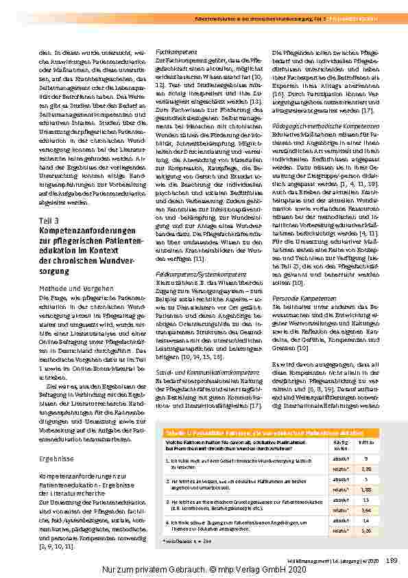 Vorschauseite 2: Pflegerische Patientenedukation im Kontext der chronischen Wundversorgung aus Sicht der Pflegenden