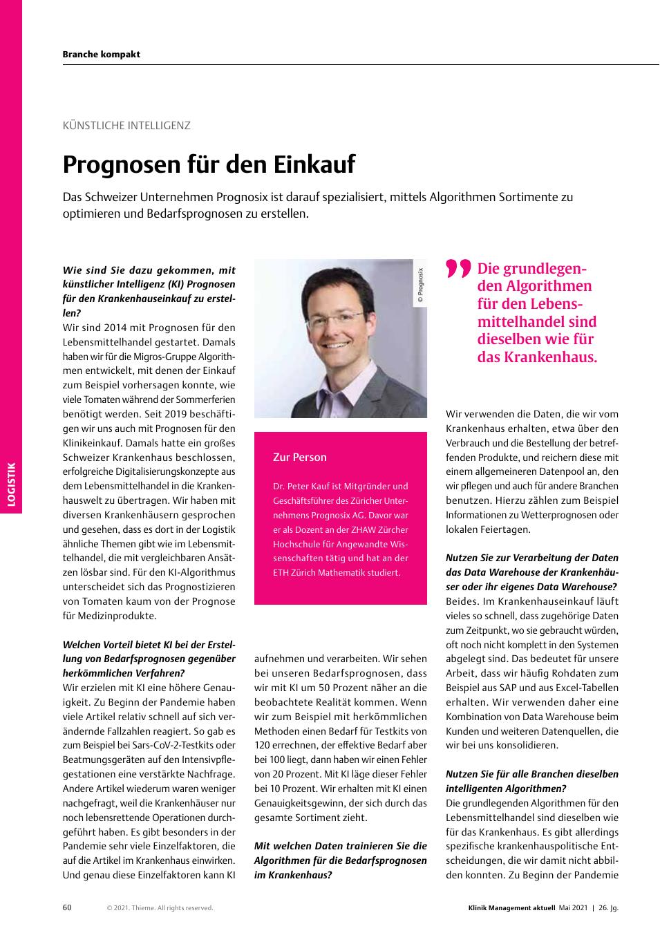 Vorschauseite 1: Künstliche Intelligenz: Prognosen für den Einkauf