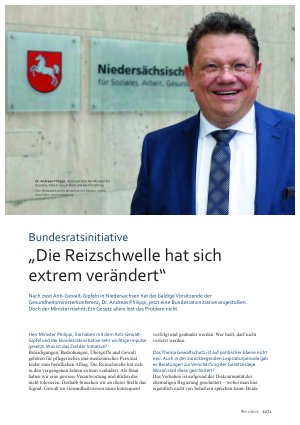 Vorschauseite 1: Bundesratsinitiative „Die Reizschwelle hat sich extrem verändert“
