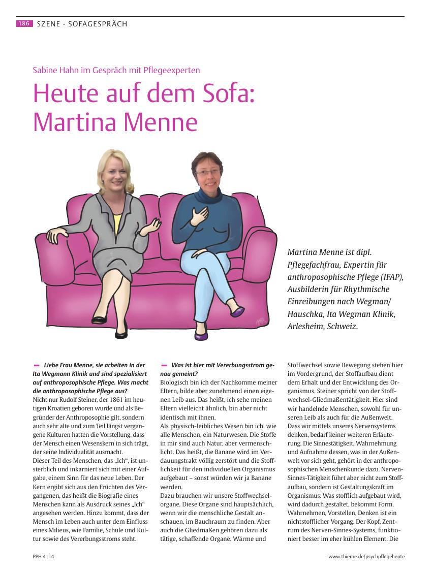 Vorschauseite 1: Heute auf dem Sofa: Martina Menne