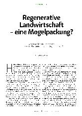 Vorschauseite 1: Regenerative Landwirtschaft - eine Mogelpackung?