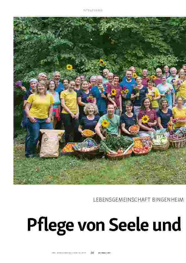 Vorschauseite 1: LEBENSGEMEINSCHAFT BINGENHEIM Pflege von Seele und Saatgut