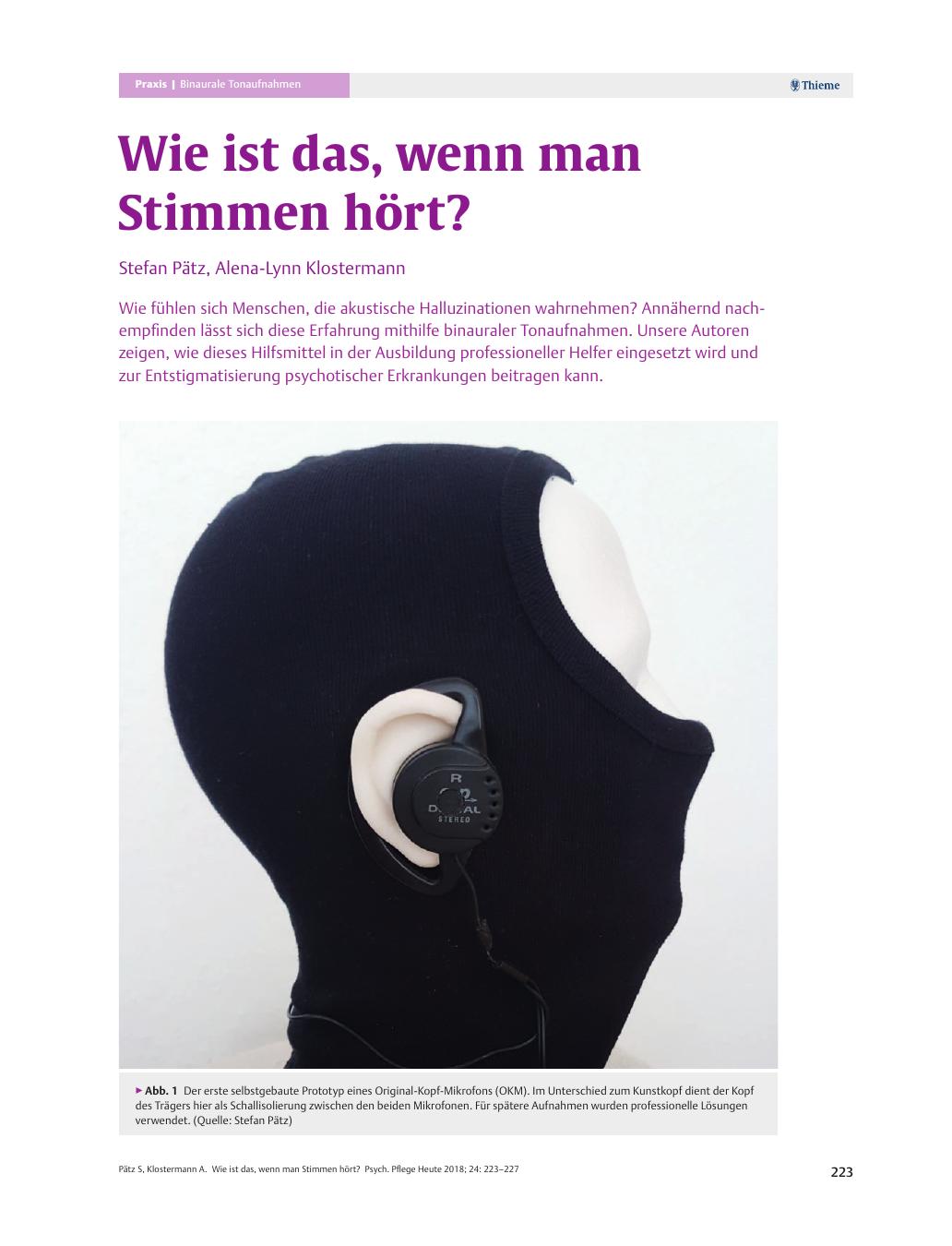 Vorschauseite 1: Wie ist das, wenn man Stimmen hört?