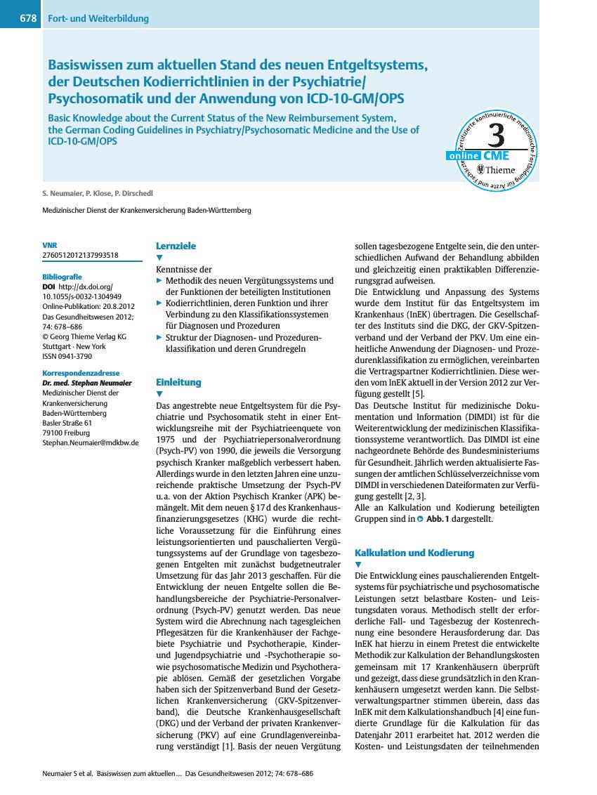 Vorschauseite 1: Basiswissen zum aktuellen Stand des neuen Entgeltsystems, der Deutschen Kodierrichtlinien in der Psychiatrie/Psychosomatik und der Anwendung von ICD-10-GM/OPS