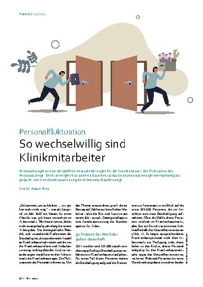 Vorschauseite 1: Personalfluktuation: So wechselwillig sind Klinikmitarbeiter