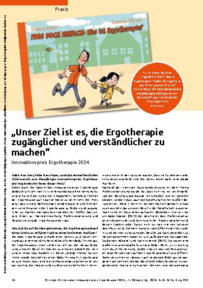 Vorschauseite 1: „Unser Ziel ist es, die Ergotherapie zugänglicher und verständlicher zu machen.“