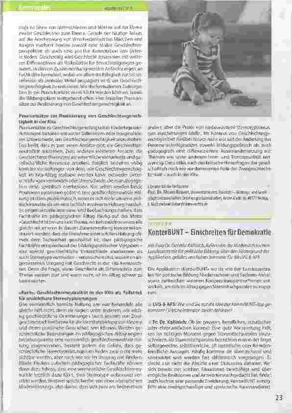 Vorschauseite 2: Geschlecht anerkennen oder vermeiden? ! Geschlechterneutralität in der Kita