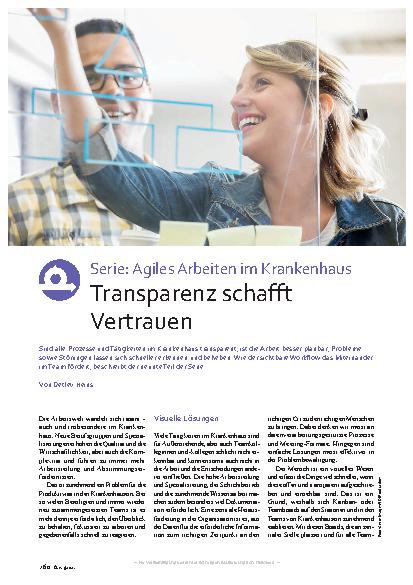 Vorschauseite 1: Agiles Arbeiten im Krankenhaus: Transparenz schafft Vertrauen.