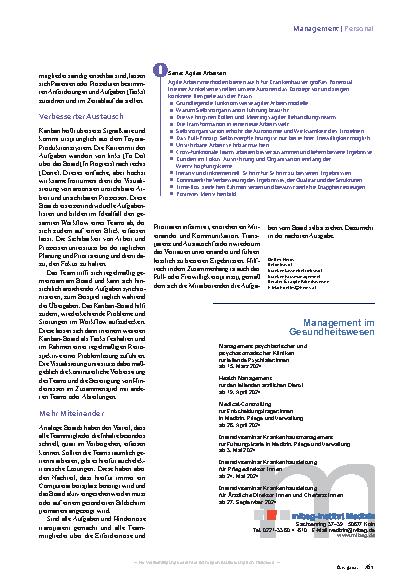 Vorschauseite 2: Agiles Arbeiten im Krankenhaus: Transparenz schafft Vertrauen.