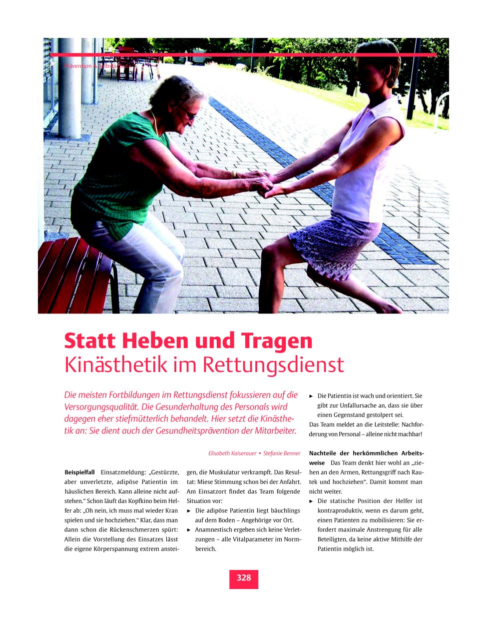 Vorschauseite 1: Statt Heben und Tragen ? Kinästhetik im Rettungsdienst