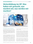Vorschauseite 1: Weiterbildung im OP: Was haben wir gemacht, was machen wir, was werden wir machen?