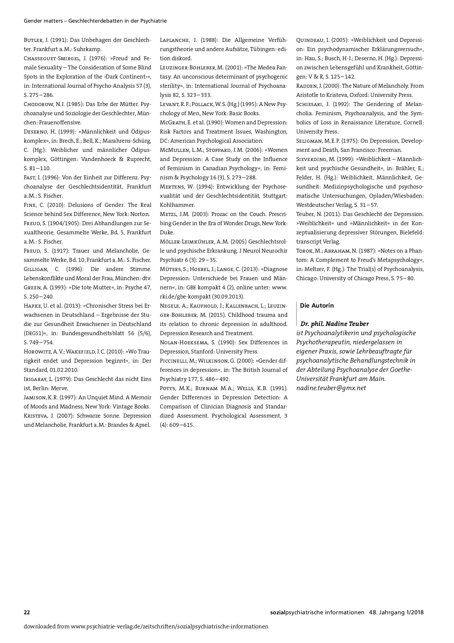 Vorschauseite 4: Geschlecht und Depression, »Weiblichkeit«, »Männlichkeit« und Verlust