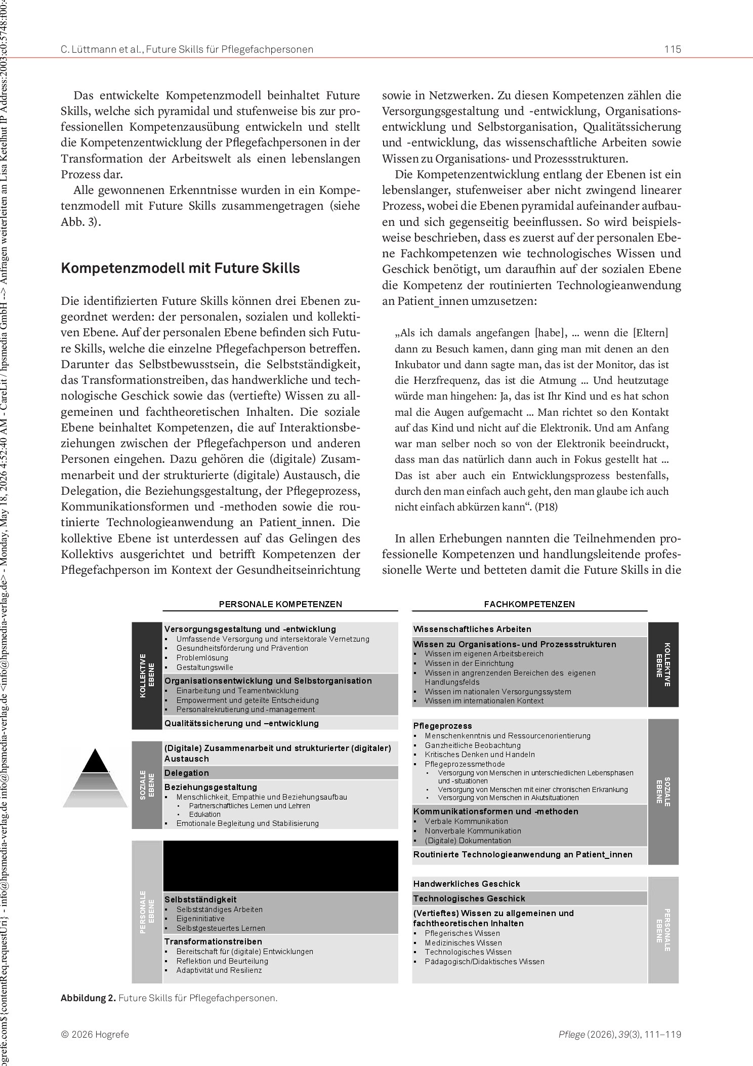 Vorschauseite 5: Entwicklung eines Kompetenzmodells zu Future Skills für Pflegefachpersonen: Eine qualitative Studie