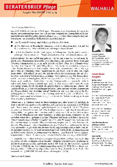 Vorschauseite 1: Beraterbrief Pflege Heft 5-2024