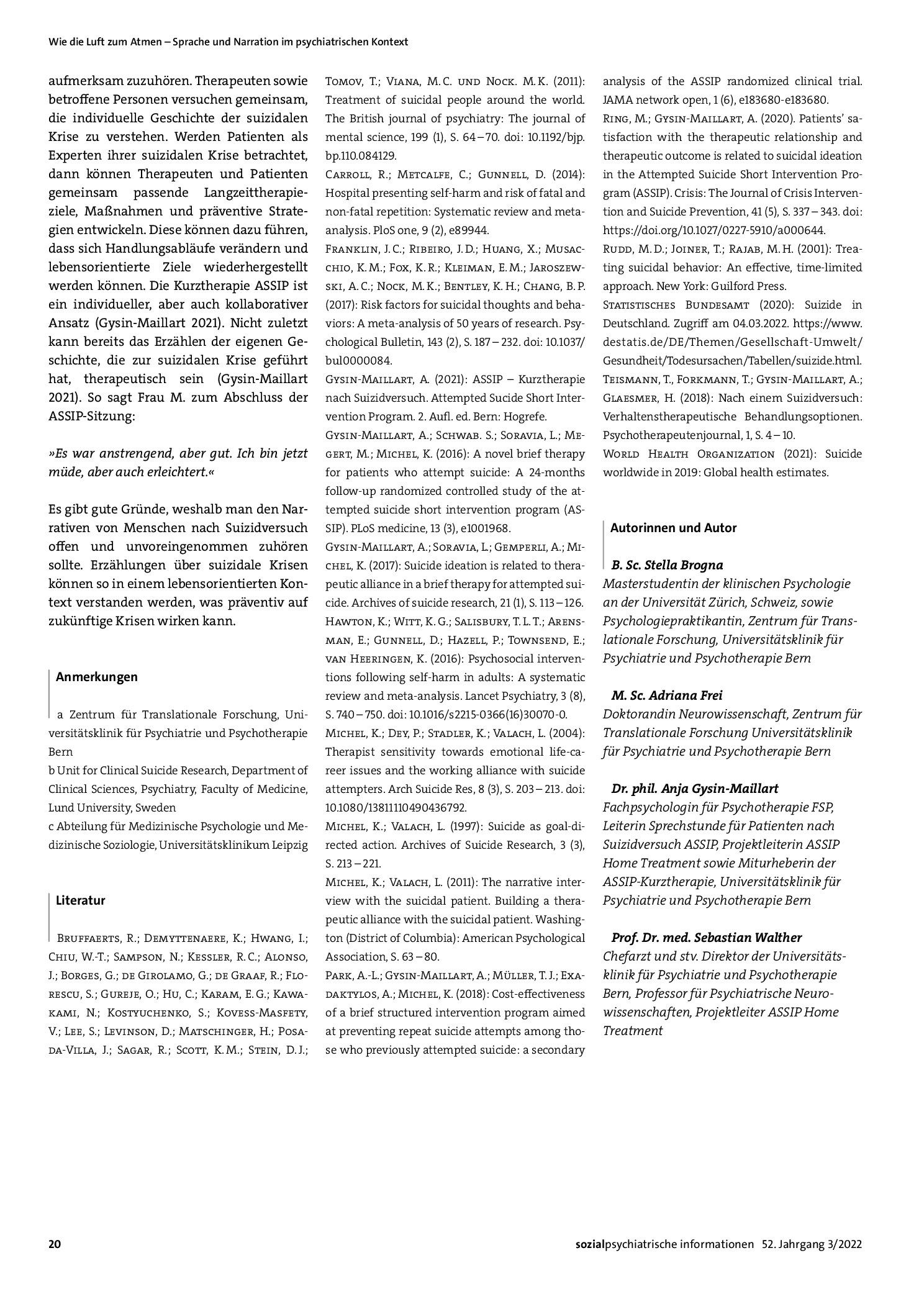 Vorschauseite 4: Hintergründe suizidaler Krisen im narrativen Interview verstehen