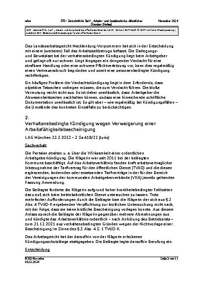 Vorschauseite 3: Rechtsprechungsrückblick 2023: Bedeutsame Entscheidungen für den öffentlichen Dienst