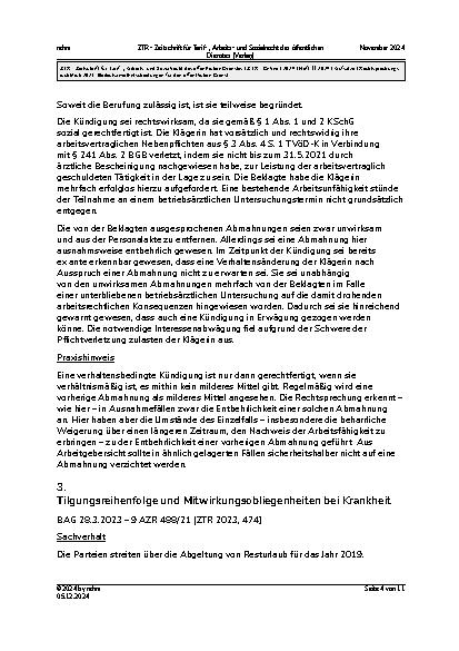 Vorschauseite 4: Rechtsprechungsrückblick 2023: Bedeutsame Entscheidungen für den öffentlichen Dienst