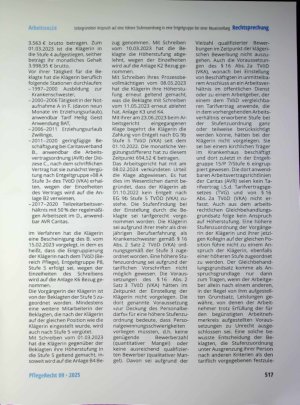 Vorschauseite 2: Unbegründeter Anspruch auf eine höhere Stufenzuordnung in eine Entgeltgruppe bei einer Neueinstellung