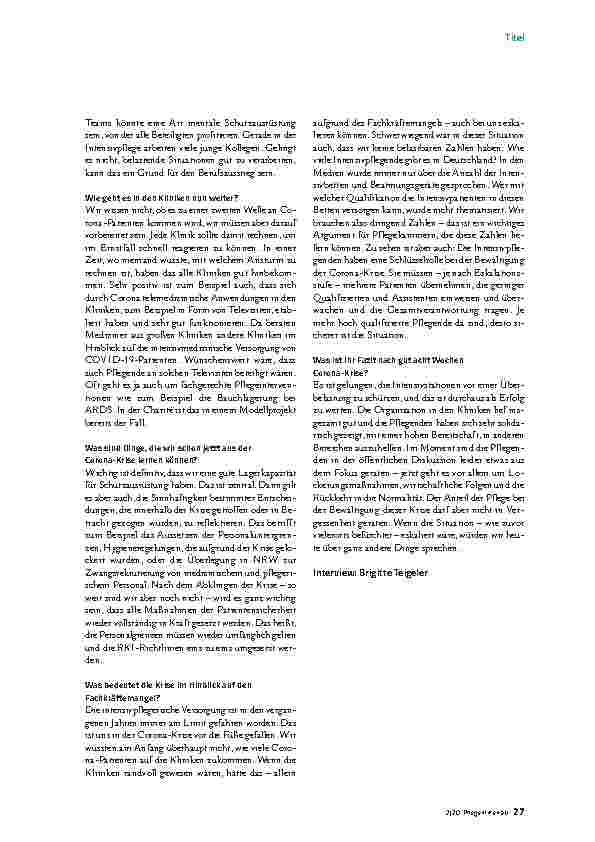 Vorschauseite 4: „Die Krise ist noch nicht vorbei“ - Corona-Pandemie