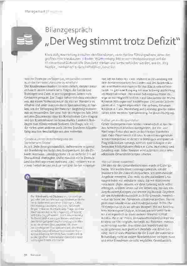 Vorschauseite 1: Bilanzgespräch „Der Weg stimmt trotz Defizit"