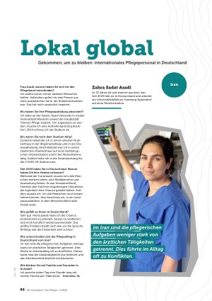 Vorschauseite 1: Lokal globalGekommen, um zu bleiben: internationales Pflegepersonal in Deutschland