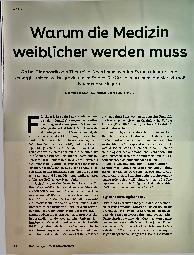 Vorschauseite 1: Warum die Medizin weiblicher werden muss