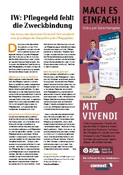 Vorschauseite 1: IW: Pflegegeld fehlt die Zweckbindung