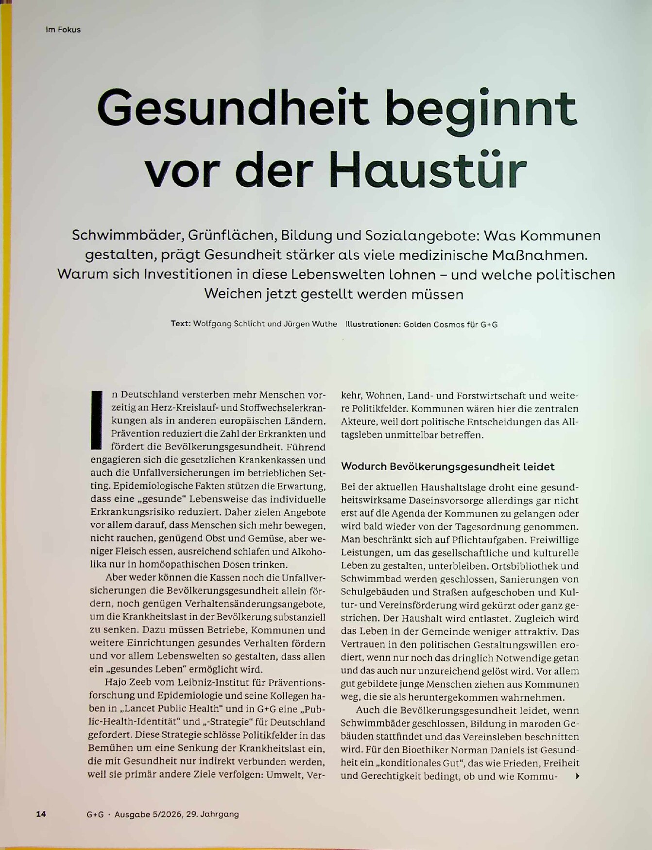 Vorschauseite 1: Gesundheit beginnt vor der Haustür