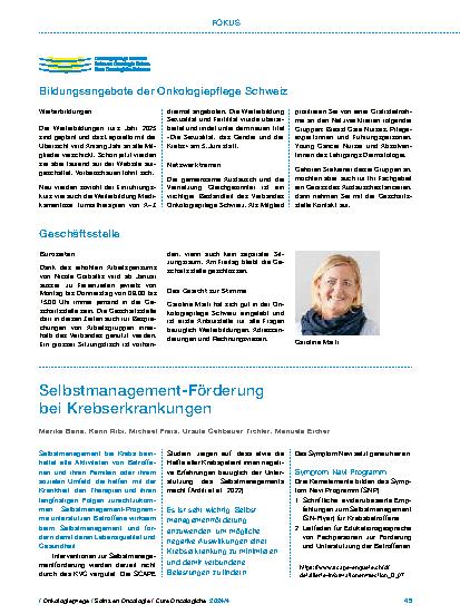 Vorschauseite 1: Selbstmanagement-Förderung bei Krebserkrankungen