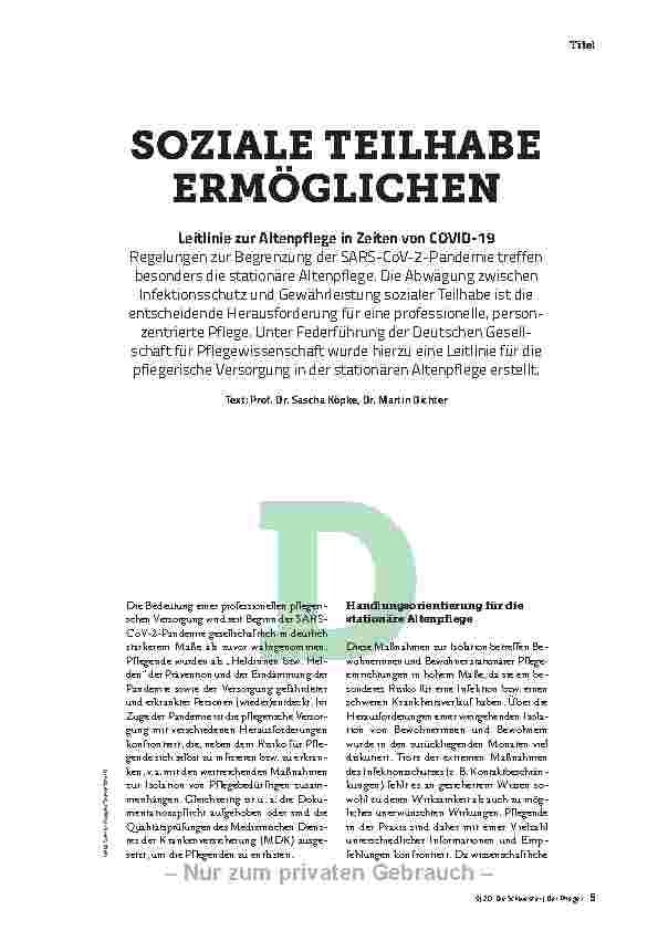 Vorschauseite 2: SOZIALE TEILHABE ERMÖGLICHEN