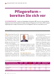 Vorschauseite 1: Pflegereform – bereiten Sie sich vor