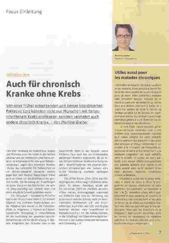 Vorschauseite 1: Auch für chronisch Kranke ohne Krebs.