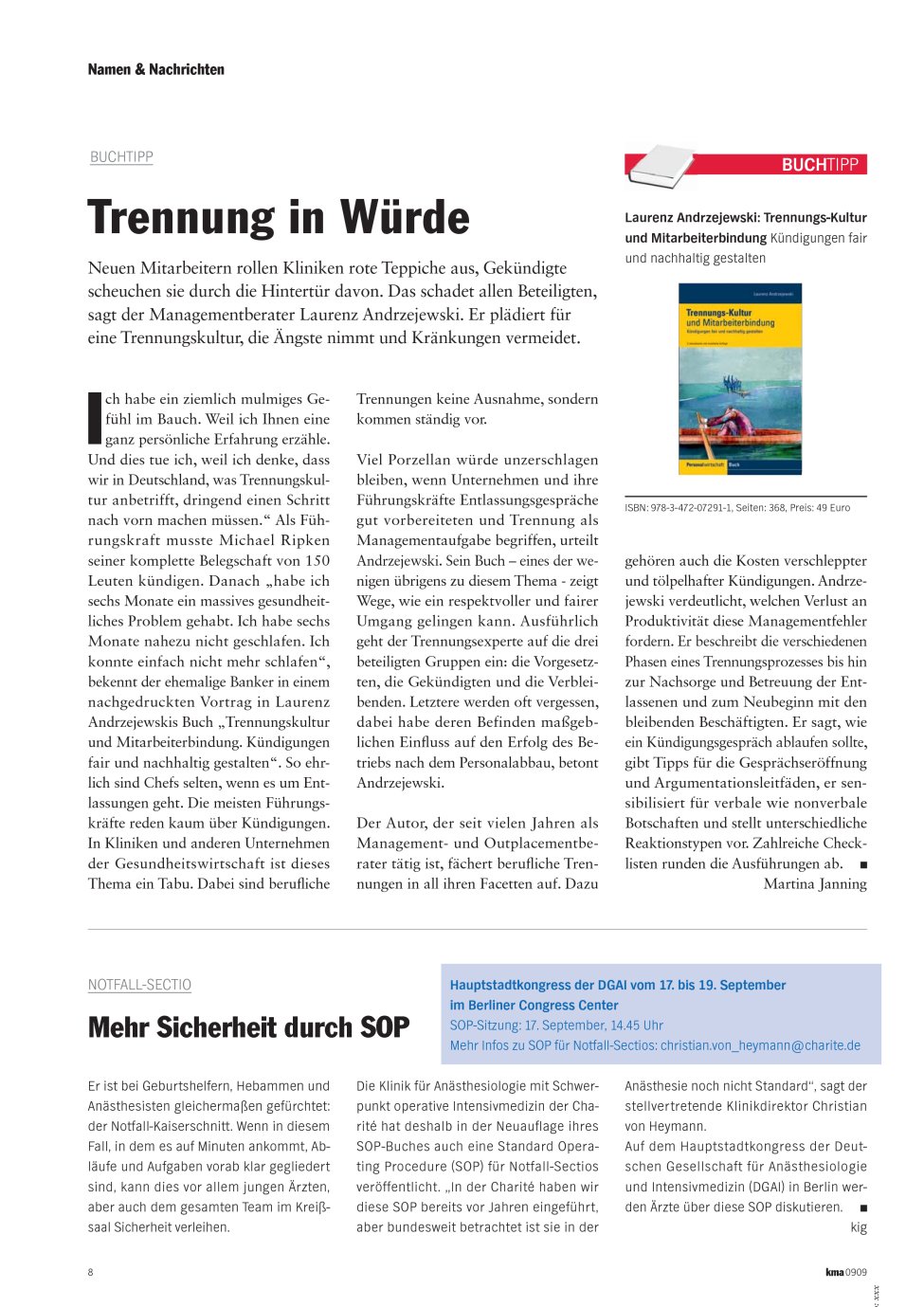 Vorschauseite 1: Mehr Sicherheit durch SOP