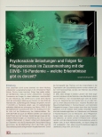 Vorschauseite 1: Psychosoziale Belastungen und Folgen für Pflegepersonen im Zusammenhang mit der COVID-19-Pandemie - welche Erkenntnisse gibt es derzeit?