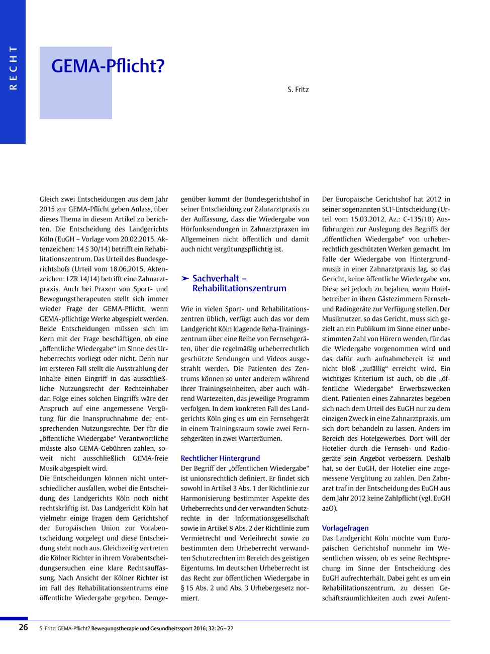 Vorschauseite 1: GEMA-Pflicht?