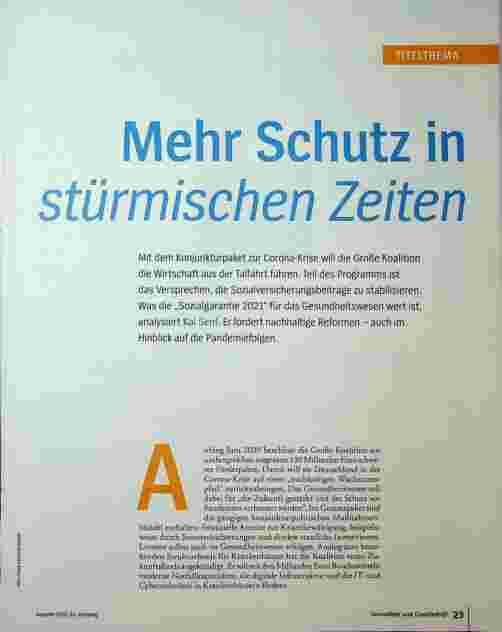 Vorschauseite 1: Mehr Schutz in stürmischen Zeiten