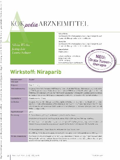 Vorschauseite 1: Wirkstoff: Niraparib